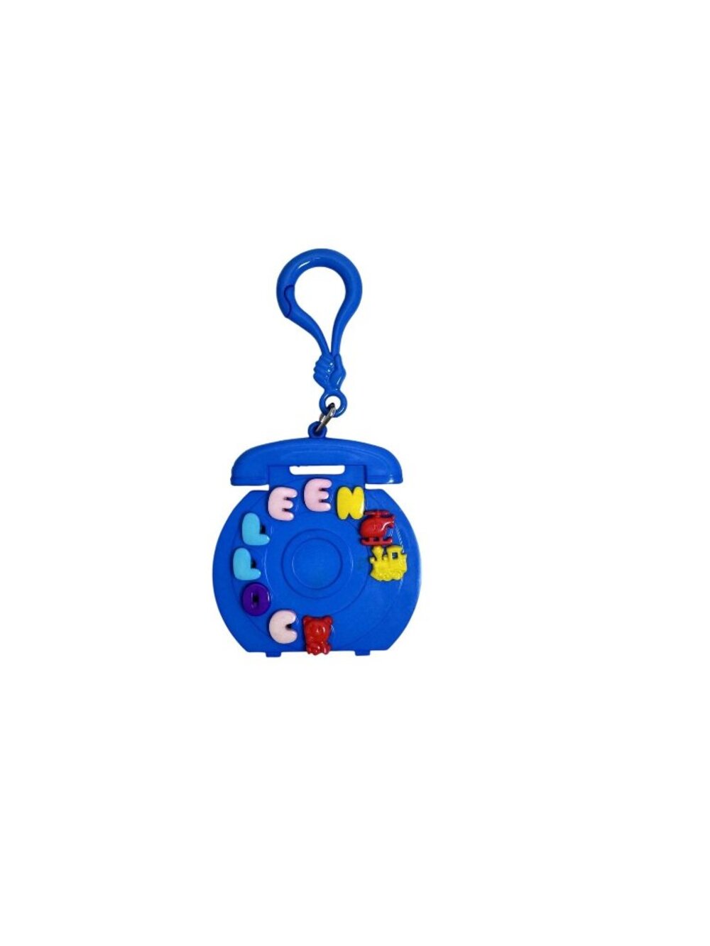 Vintage RETRO 80's Plastic Bell Clip On Charm Russ Telephone With Letters